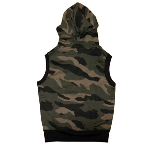 Heavy zipped hoodie sleeveless XL Camo Green/Brown