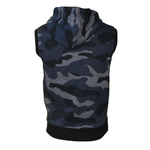 Heavy zipped Hoodie sleeveless XL Camo Grau/Schwarz