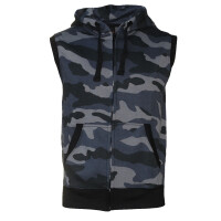 Heavy zipped hoodie sleeveless XL Camo Grey/Black