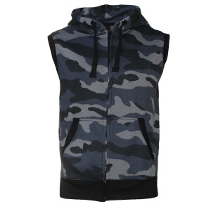 Heavy zipped hoodie sleeveless 3XL Camo Grey/Black