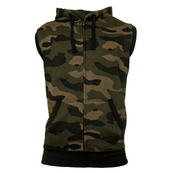 Heavy zipped hoodie sleeveless 4XL Camo Green/Brown