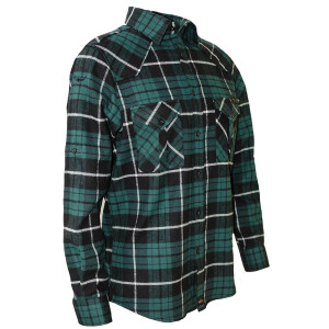 Mens Flannel Shirt Longsleeve Medium Green/Black checkered