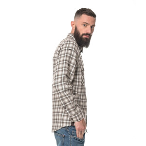 Mens Flannel Shirt Longsleeve XX-Large Brown/White checkered