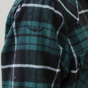 Mens Flannel Shirt Longsleeve XX-Large Green/Black checkered