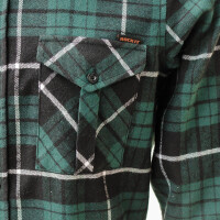 Mens Flannel Shirt Longsleeve 3X-Large Green/Black checkered