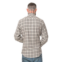 Mens Flannel Shirt Longsleeve 4X-Large Brown/White checkered