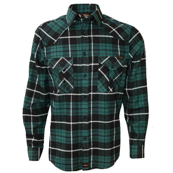 Mens Flannel Shirt Longsleeve 4X-Large Green/Black checkered