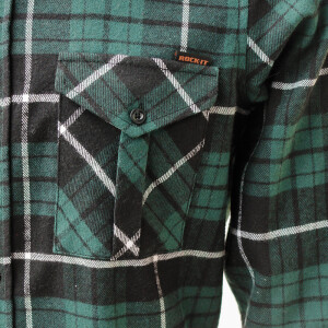 Mens Flannel Shirt Longsleeve 4X-Large Green/Black checkered