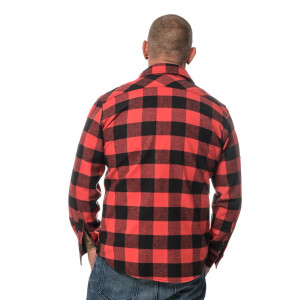 Herren checkered Flanell Hemd langarm Medium Black/Red