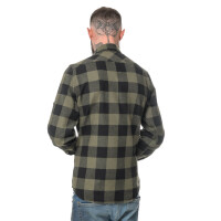 Herren checkered Flanell Hemd langarm Medium Black/olive