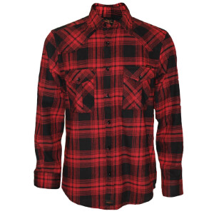Mens Flannel Shirt Longsleeve Medium Red checkered