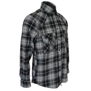 Mens Flannel Shirt Longsleeve 4X-Large Grey checkered