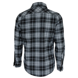 Mens Flannel Shirt Longsleeve 4X-Large Grey checkered