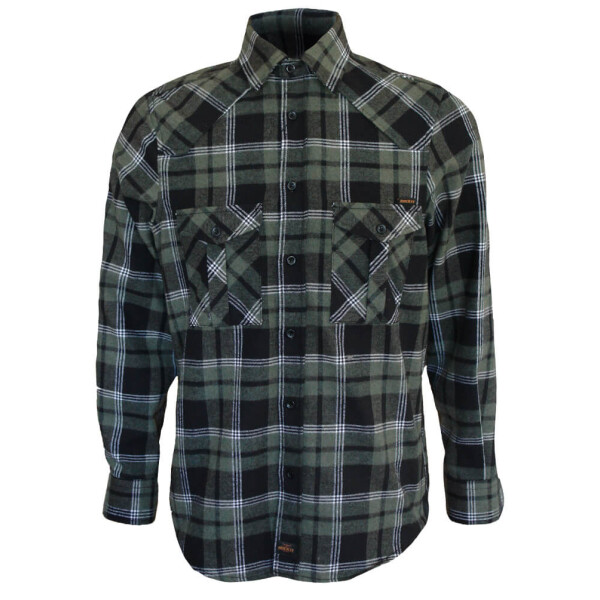 Mens Flannel Shirt Longsleeve 4X-Large Olive checkered