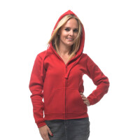 Heavy Zipped Lady Hoodie Red XL