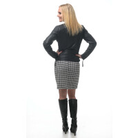 Skirt with black and white houndstooth pattern 34 Black/White