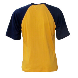 Herren dark camo T-Shirt Black Logo Yellow/Navy Small