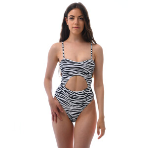 Badeanzug One piece Cutout Zebra X-Large