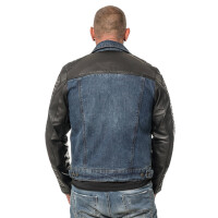 Leather denim jacket