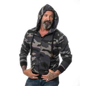 Camo zipped hoodie 3XL Gray / Black