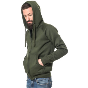 Heavy zipped hoodie slim fit S enamel green