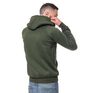 Heavy zipped hoodie slim fit S enamel green