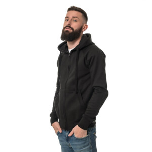 Heavy zipped hoodie slim fit M Black