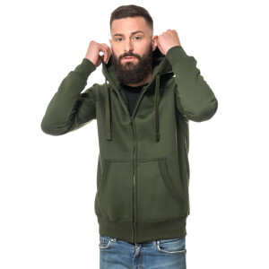 Heavy zipped hoodie slim fit M enamel green