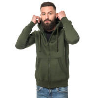 Heavy zipped hoodie slim fit M enamel green
