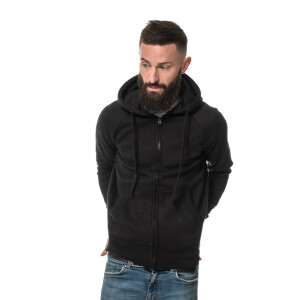 Heavy zipped hoodie slim fit XL Black