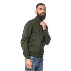Heavy zipped sweater M enamel green