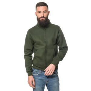Heavy zipped sweater L enamel green
