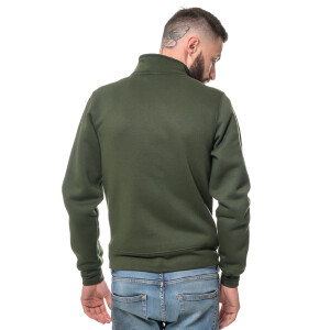Heavy zipped Sweater L Emaille Gr&uuml;n