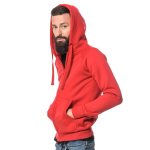 Heavy zipped hoodie slim fit 3XL Red