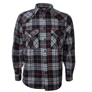 Mens Flannel Shirt Long Sleeve 4X-Large Black / White / Gray Plaid
