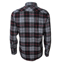 Mens Flannel Shirt Long Sleeve 4X-Large Black / White / Gray Plaid